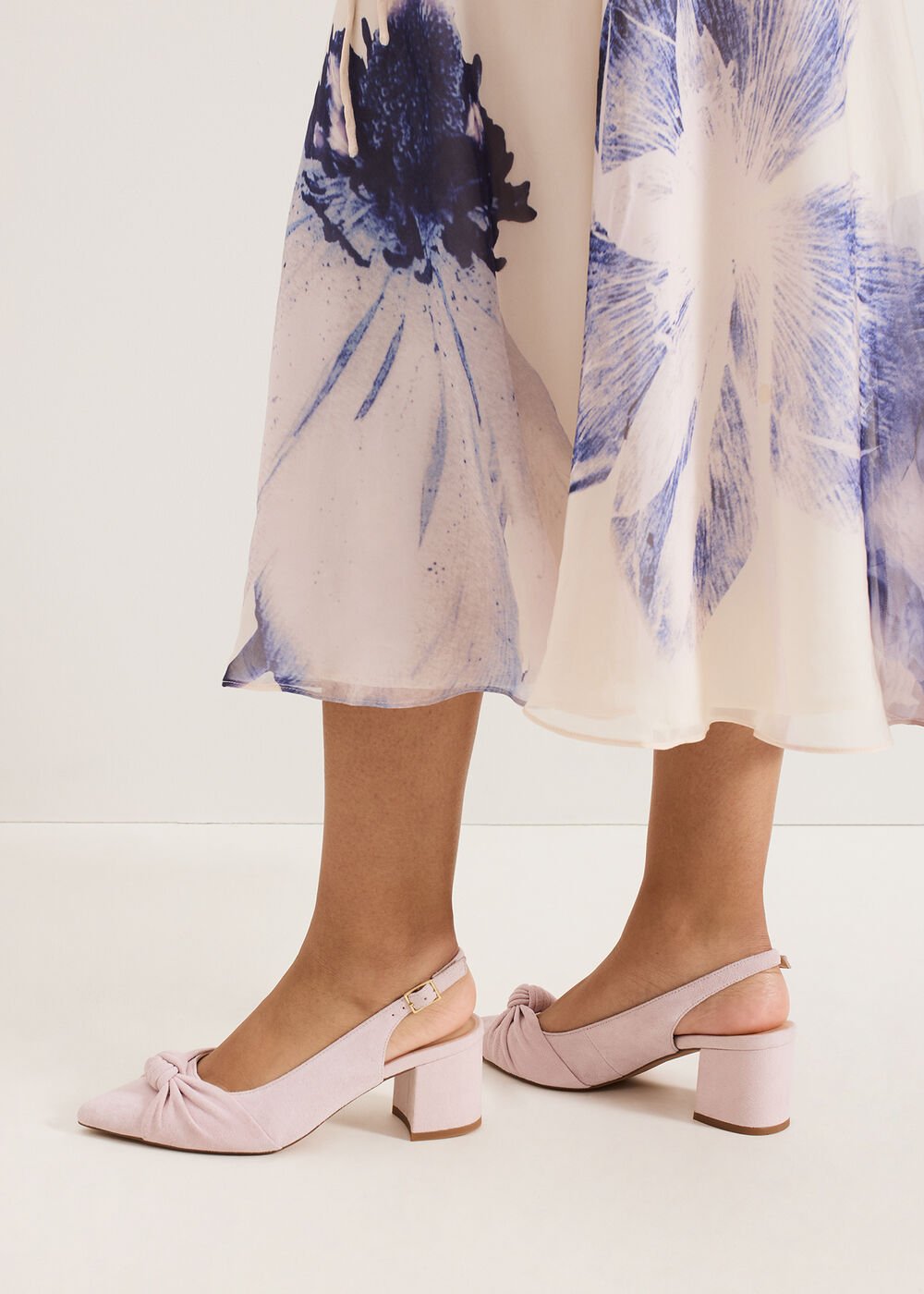 Knot Block Heel - Antique Rose
