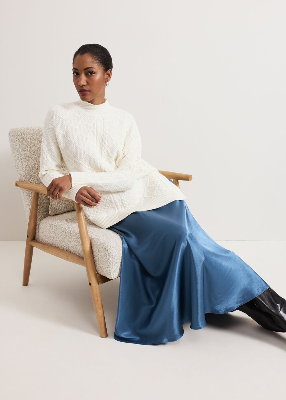 Orla Slip Skirt - Blue