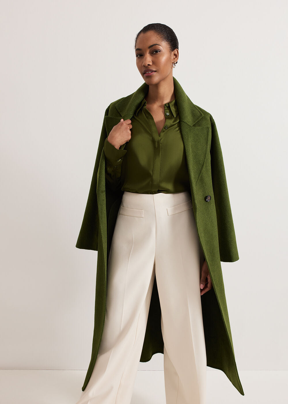 Elodie Wool Trouser - White