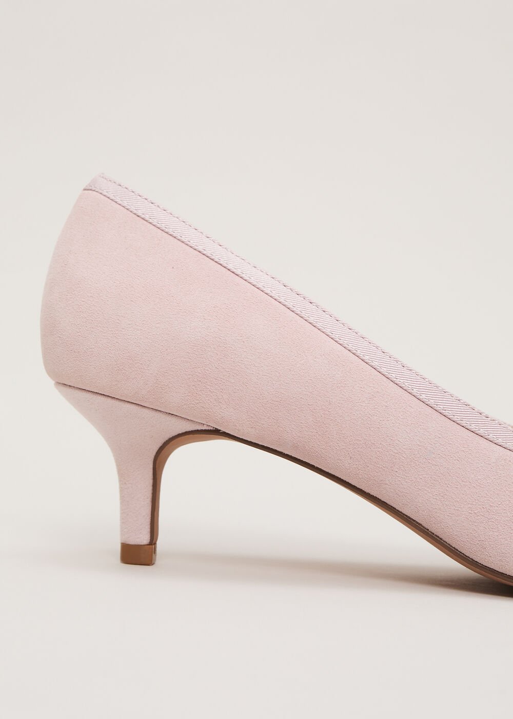 Pink Bow Kitten Court Shoe - Antique Rose