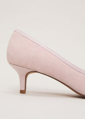 Pink Bow Kitten Court Shoe - Antique Rose