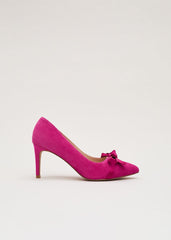 Pink Suede Bow Shoe - Pink
