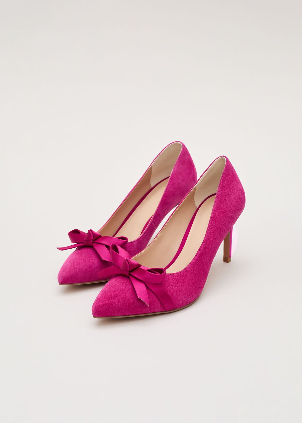 Pink Suede Bow Shoe - Pink