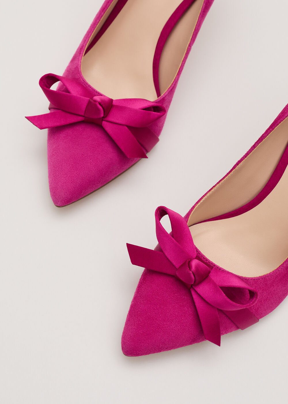 Pink Suede Bow Shoe - Pink