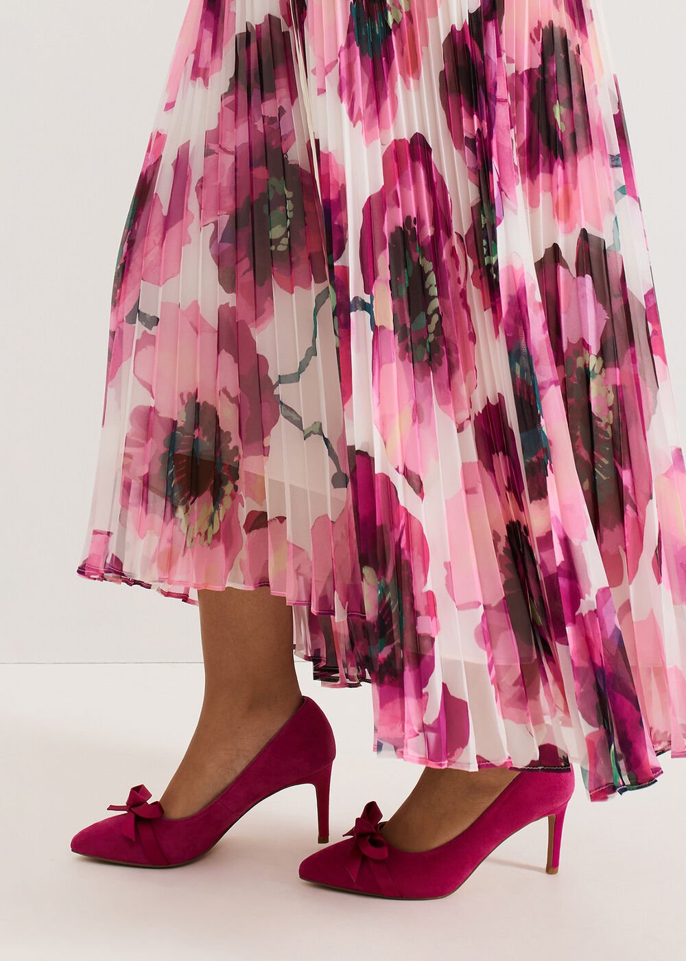 Pink Suede Bow Shoe - Pink