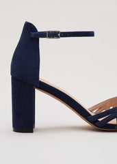 Navy Block Heel - Navy