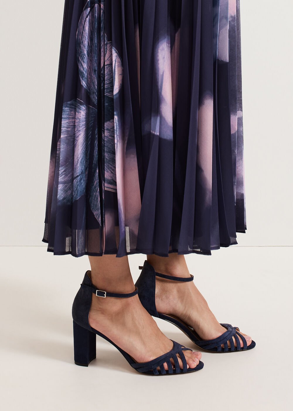 Navy Block Heel - Navy