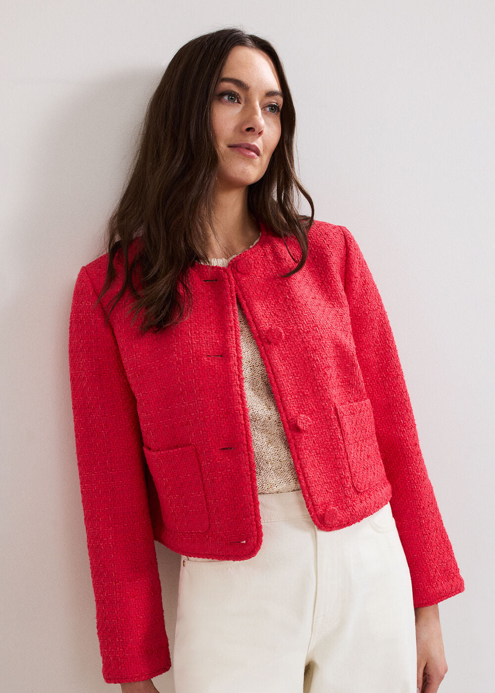 Ripley Boucle Jacket - Coral