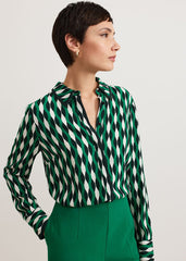 Rita Geo Print Shirt - Green