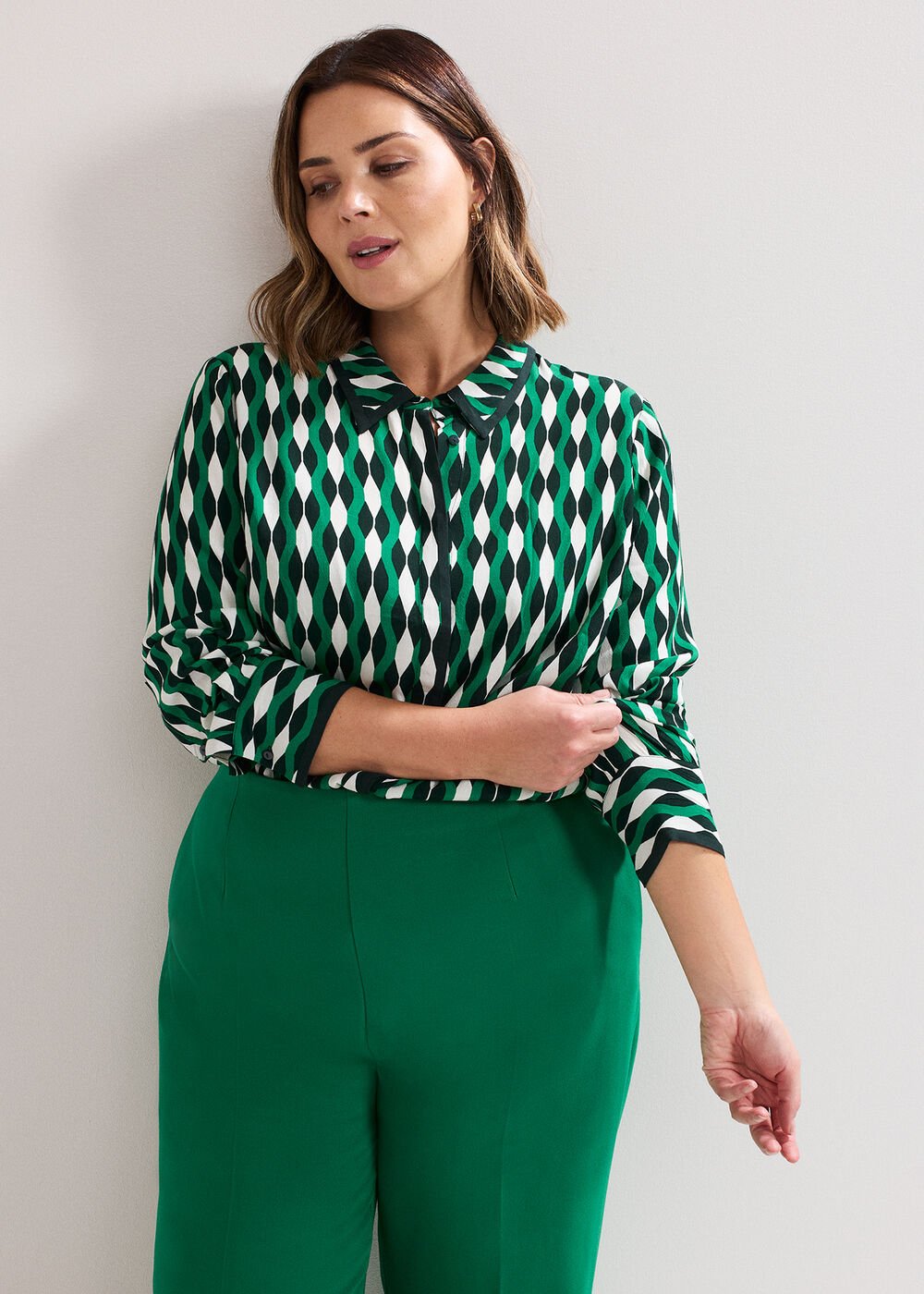 Rita Geo Print Shirt - Green