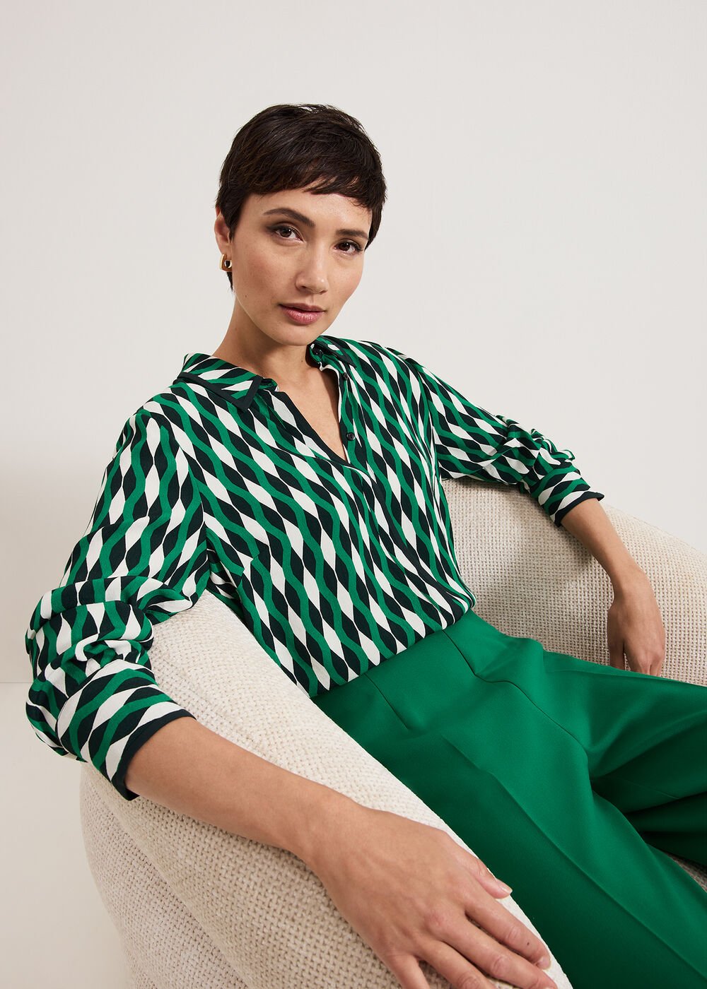 Rita Geo Print Shirt - Green
