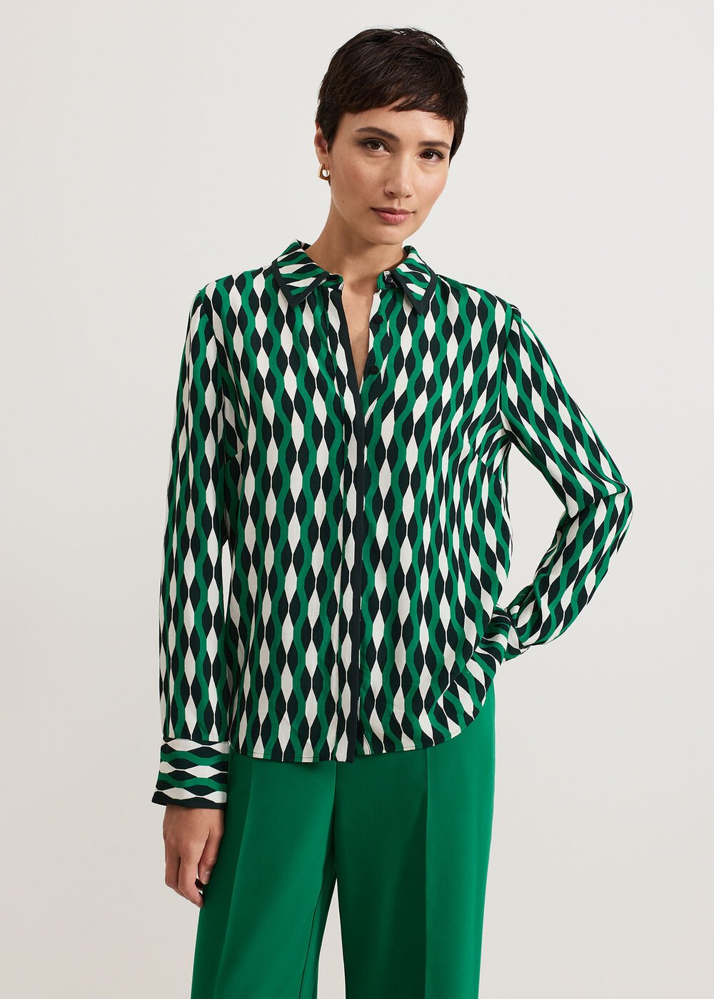 Rita Geo Print Shirt - Green