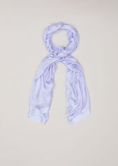 Satin Trim Scarf - Pale Blue