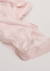 Satin Trim Scarf - Pale Pink