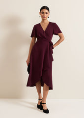 Julissa Wrap Dress - Burgundy