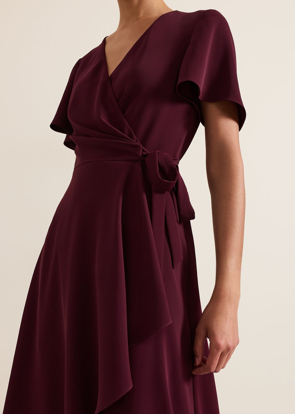 Julissa Wrap Dress - Burgundy