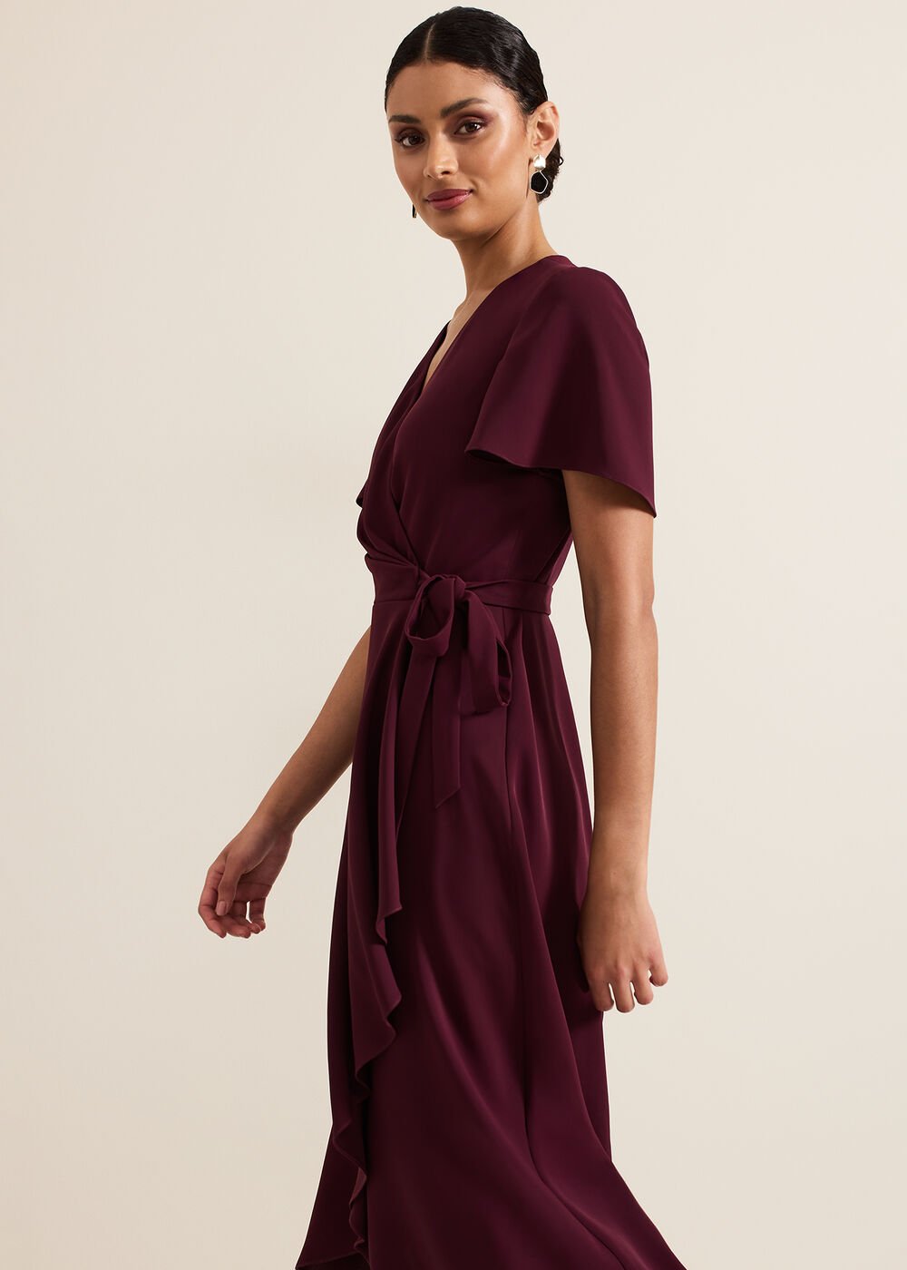 Julissa Wrap Dress - Burgundy