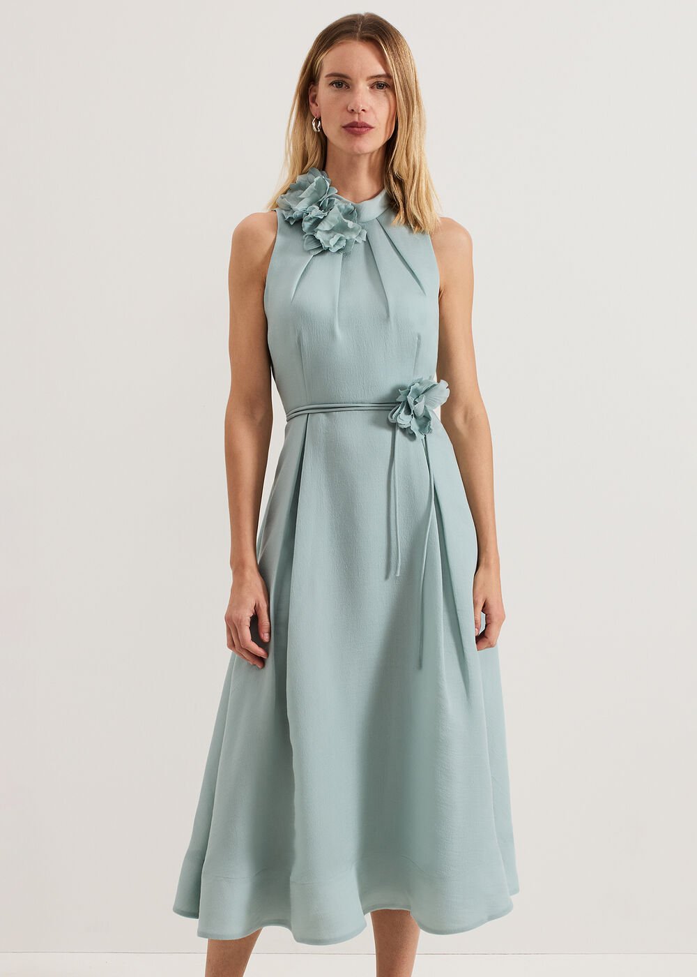 Senita Floral Dress - Eau De Nil
