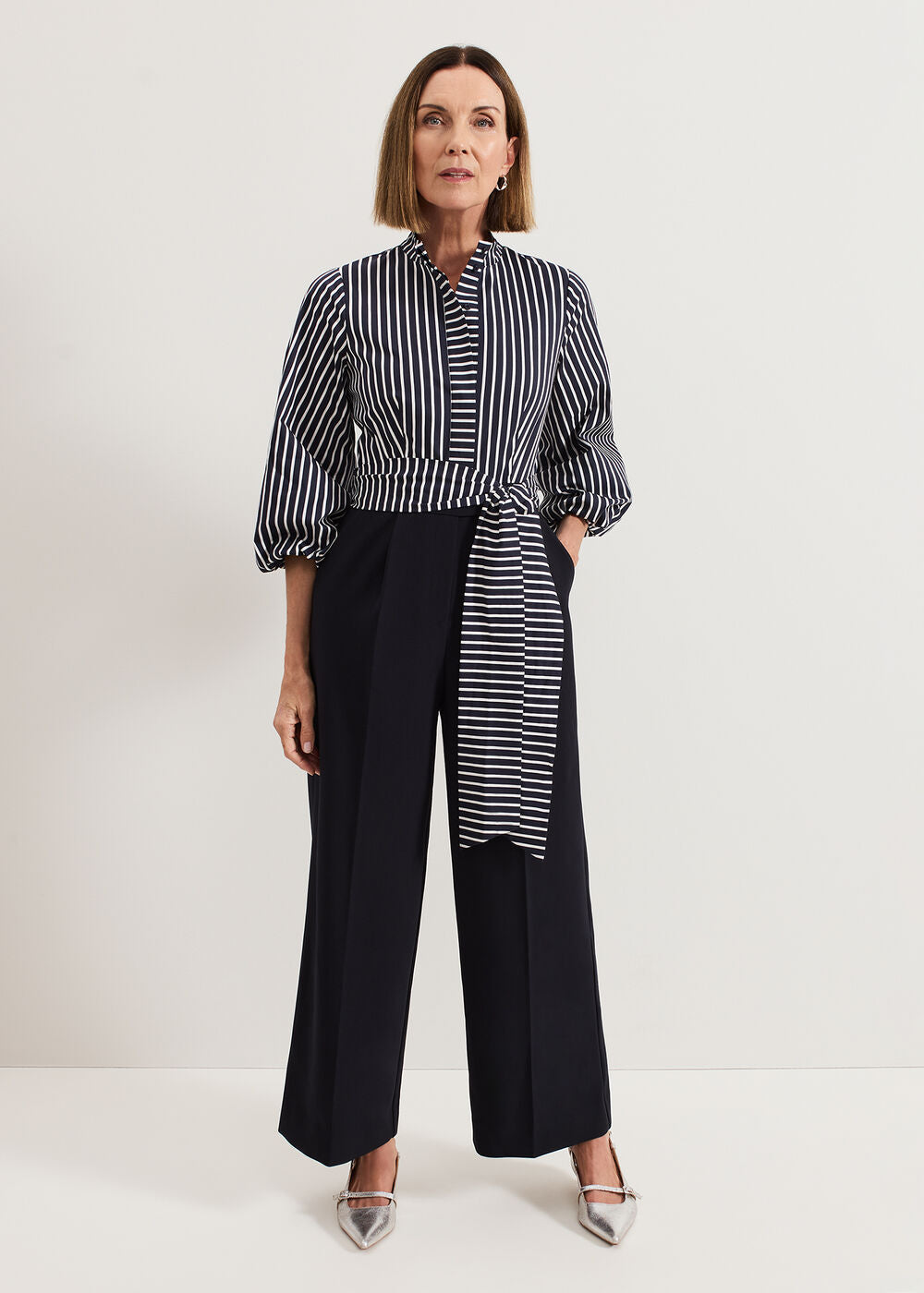 Bree Stripe Jumpsuit - Navy