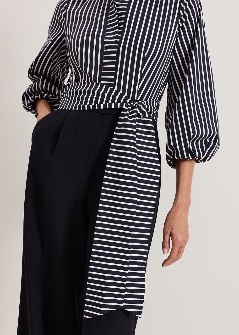 Bree Stripe Jumpsuit - Navy