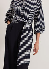 Bree Stripe Jumpsuit - Navy