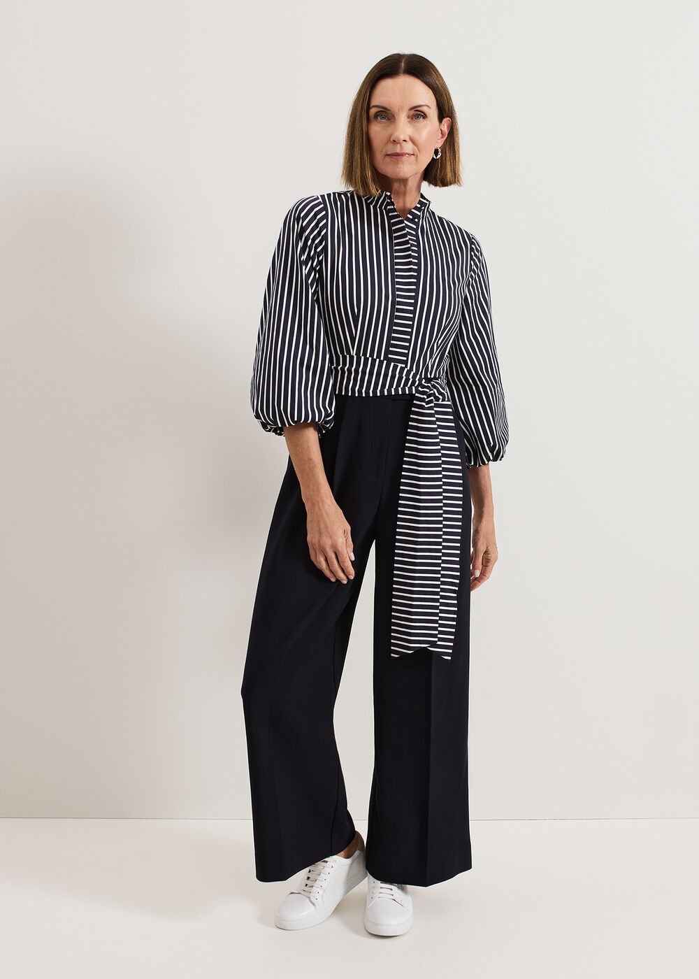 Bree Stripe Jumpsuit - Navy