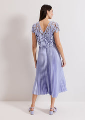Dana Lace Double Layered Dress - Pale Blue