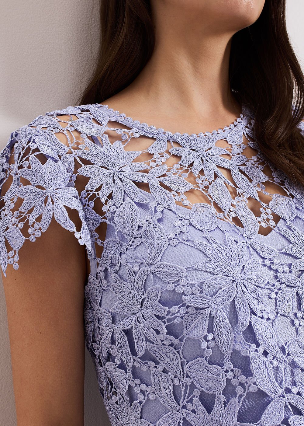 Dana Lace Double Layered Dress - Pale Blue