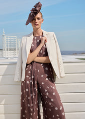 Maxine Spot Chiffon Jumpsuit - Latte