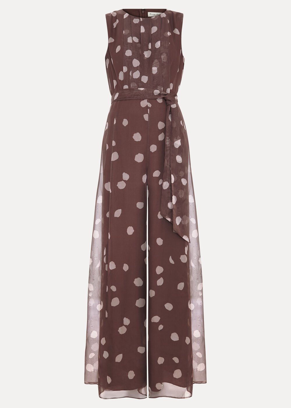 Maxine Spot Chiffon Jumpsuit - Latte