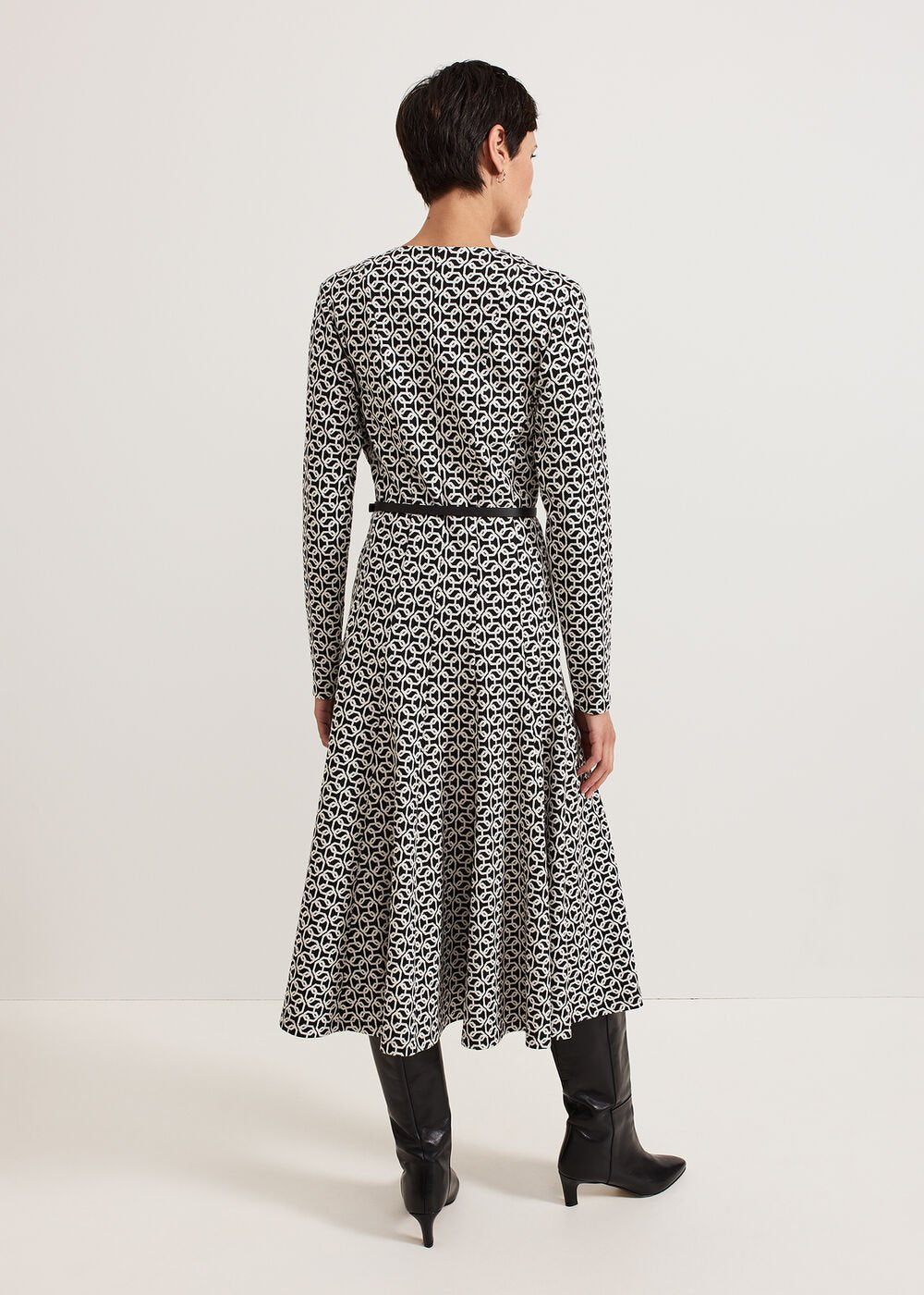 Eleni Midi Dress - Black/Ivory