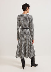 Eleni Midi Dress - Black/Ivory