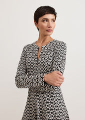 Eleni Midi Dress - Black/Ivory