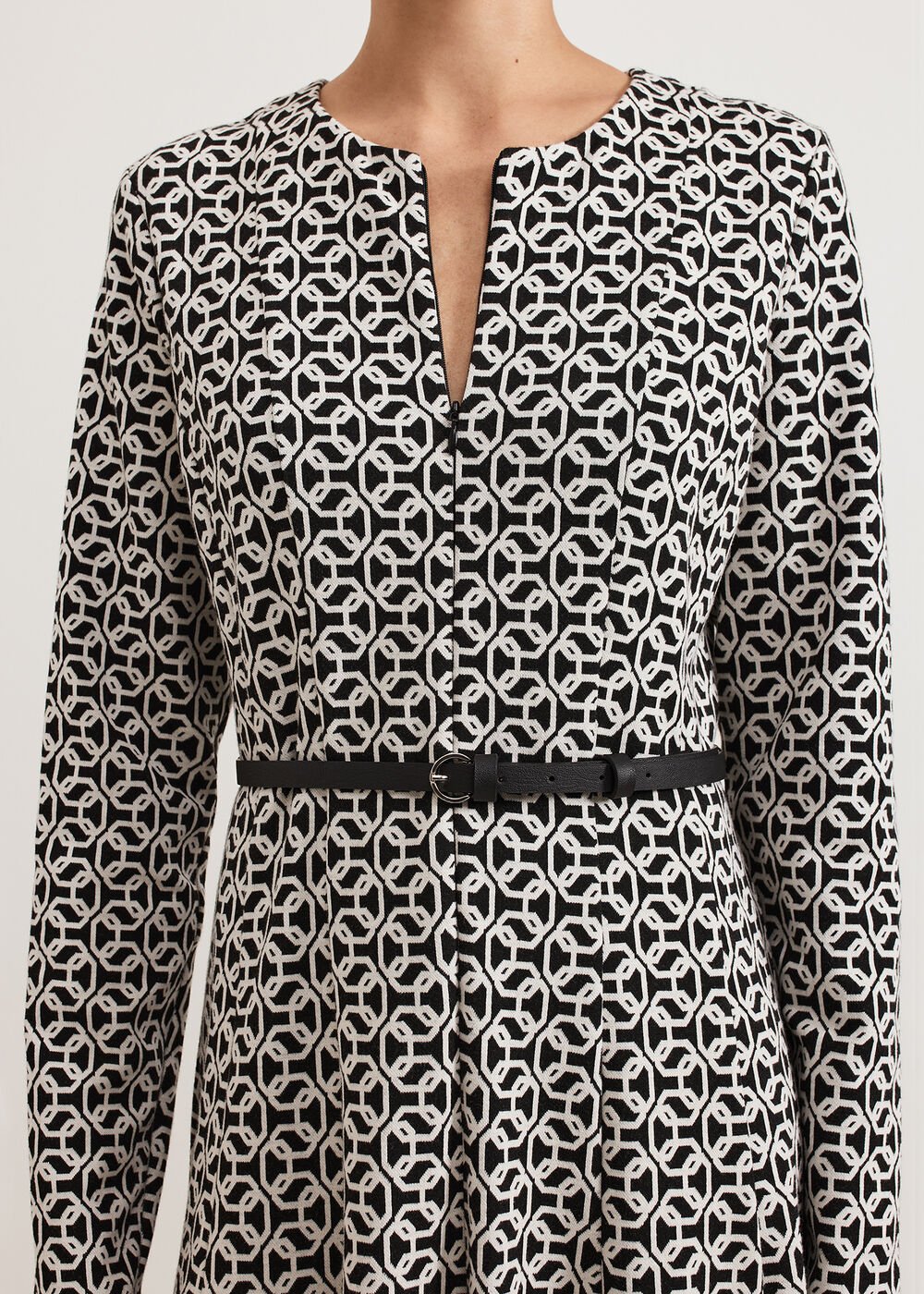 Eleni Midi Dress - Black/Ivory