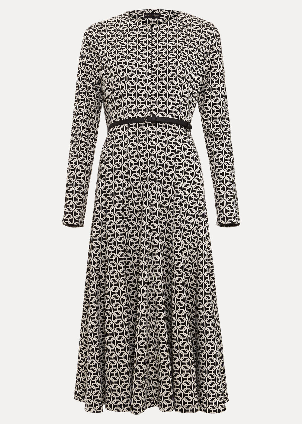 Eleni Midi Dress - Black/Ivory
