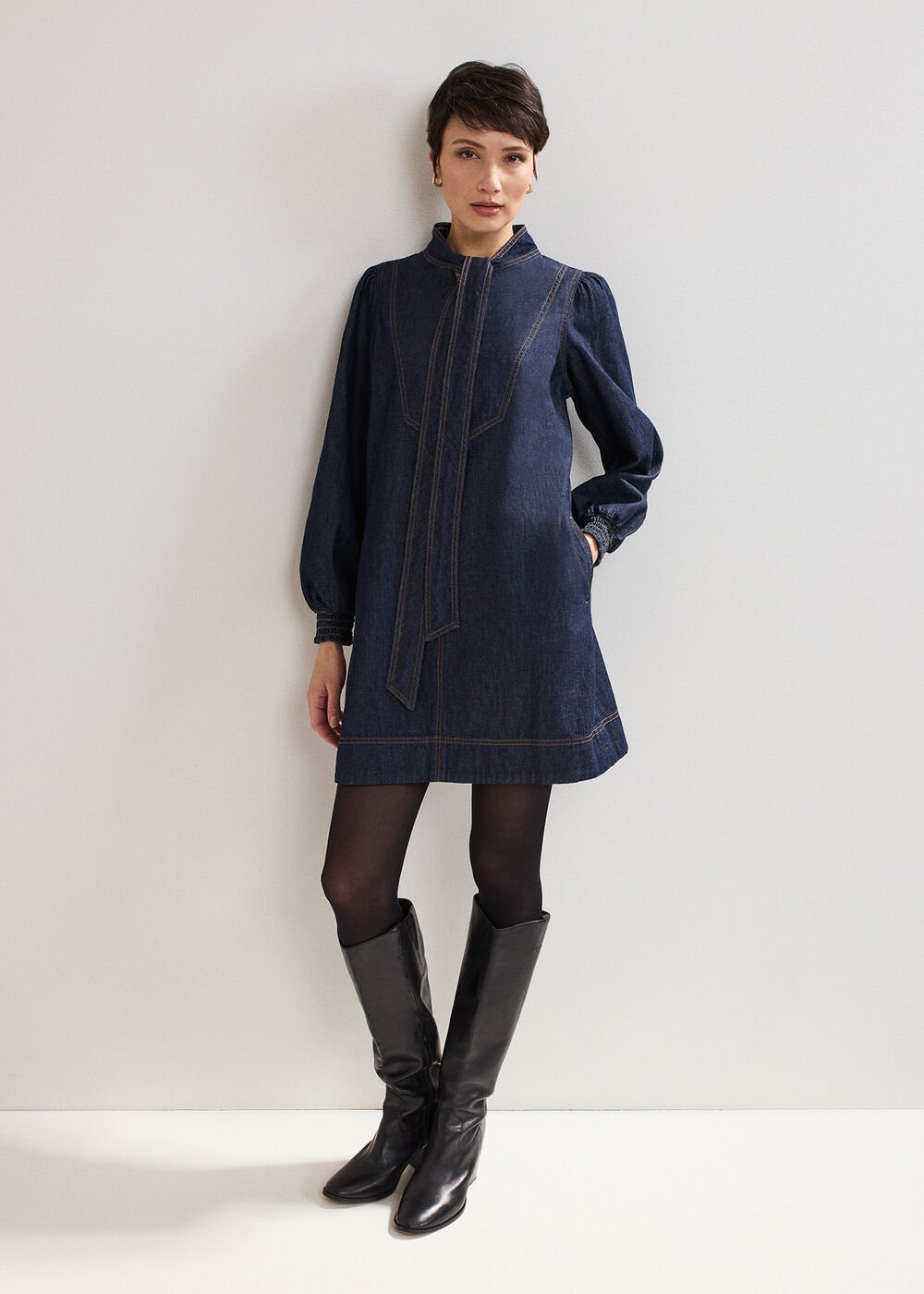 Peggie Denim Dress - Blue