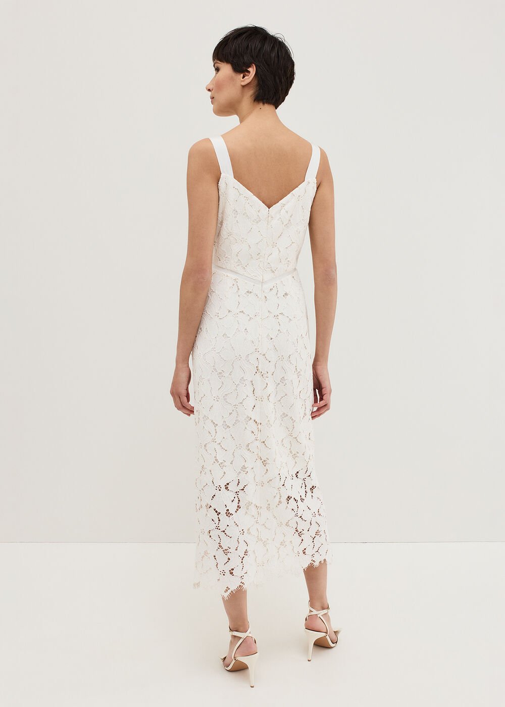 Gracie Lace Midi Dress - Ivory