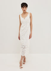 Gracie Lace Midi Dress - Ivory