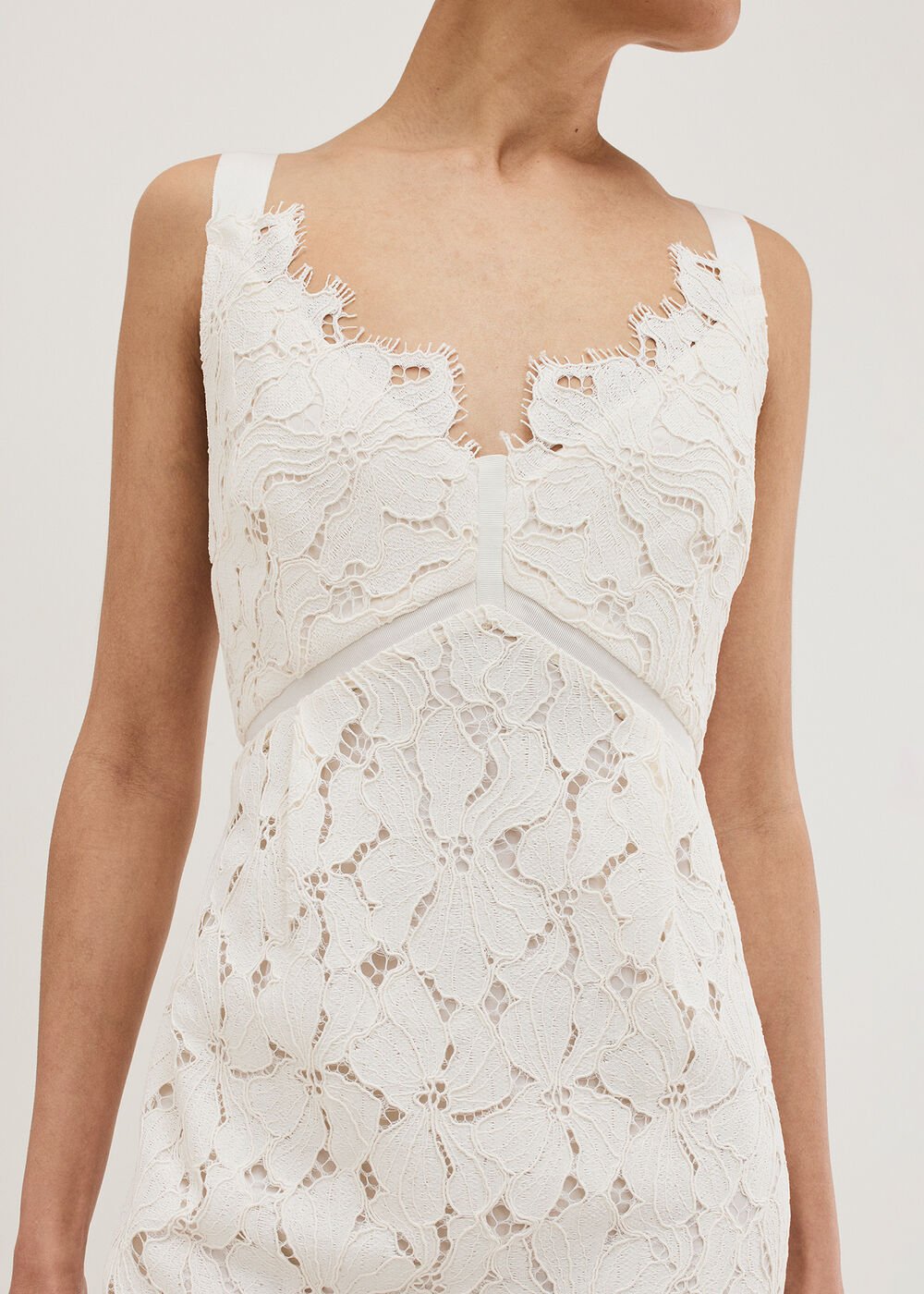 Gracie Lace Midi Dress - Ivory