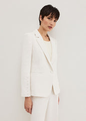Bridgette Cream Textured Blazer - Ivory