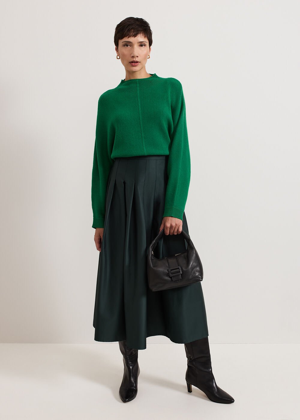 Susie Pleated Skirt - Dark Green