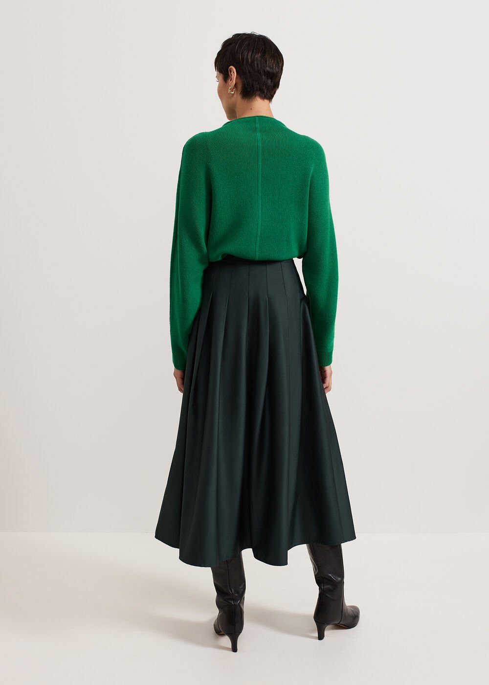 Susie Pleated Skirt - Dark Green