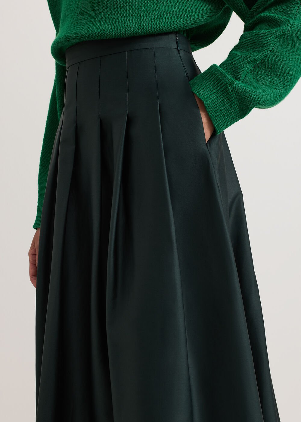 Susie Pleated Skirt - Dark Green