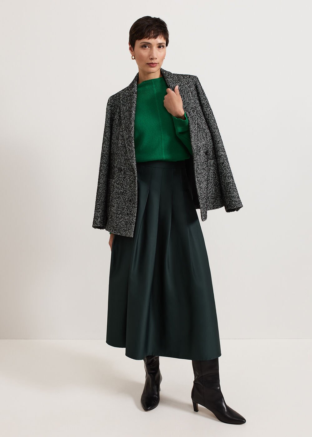 Susie Pleated Skirt - Dark Green