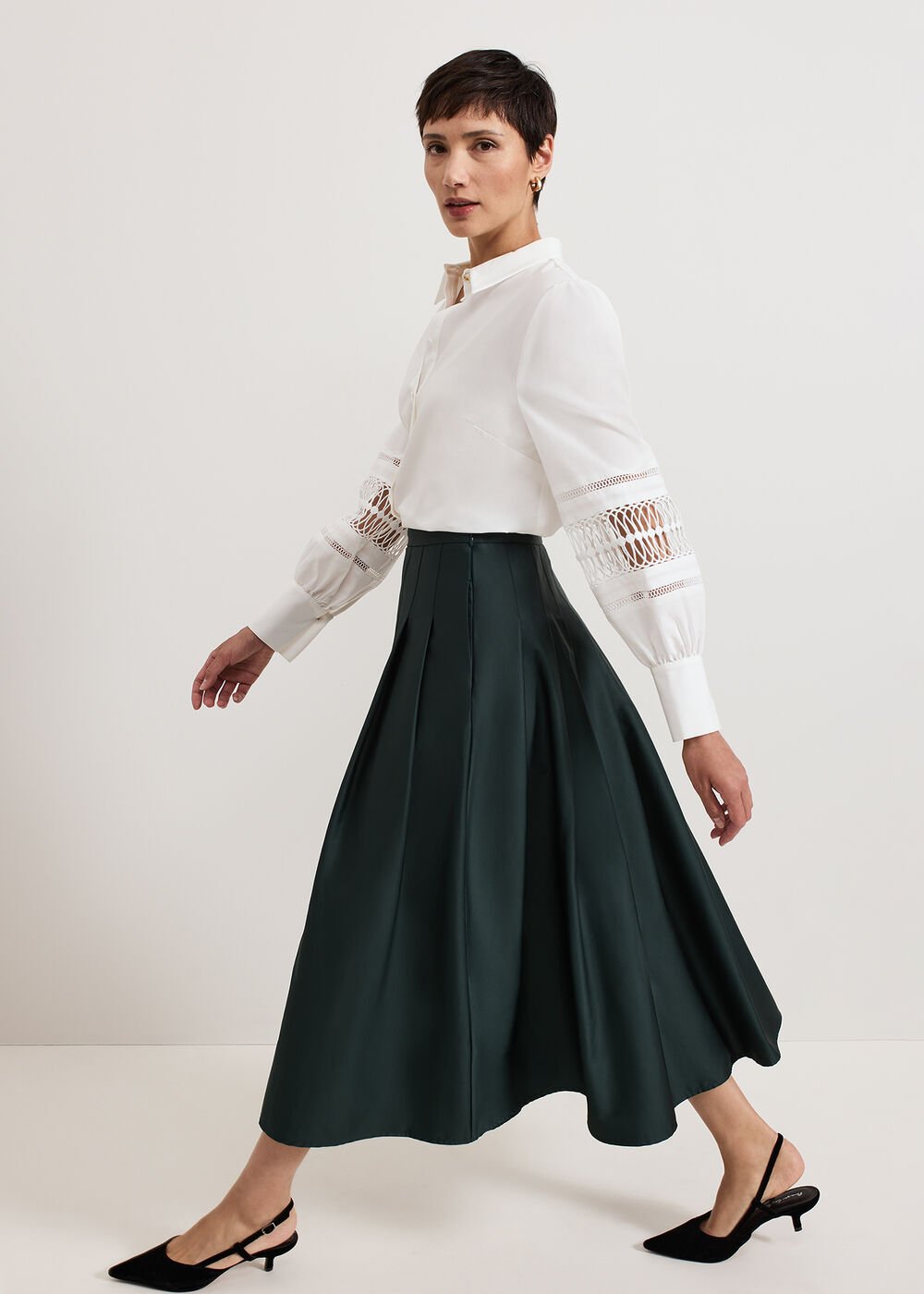 Susie Pleated Skirt - Dark Green
