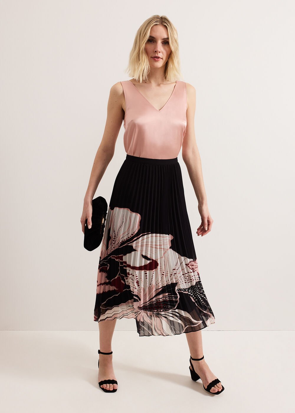 Elmina Floral Skirt - Black