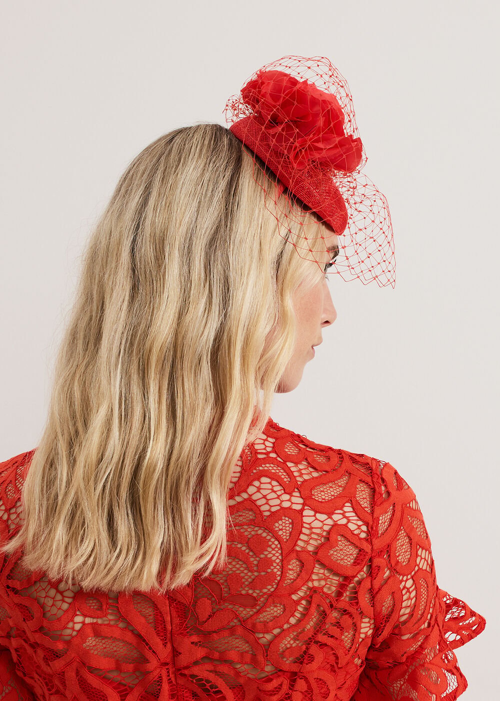 Red Flower Pillbox - Red