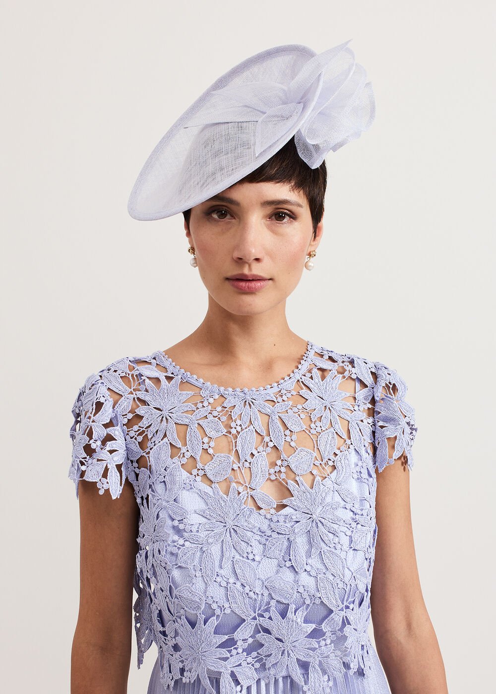 Blue Oval Fascinator - Pale Blue