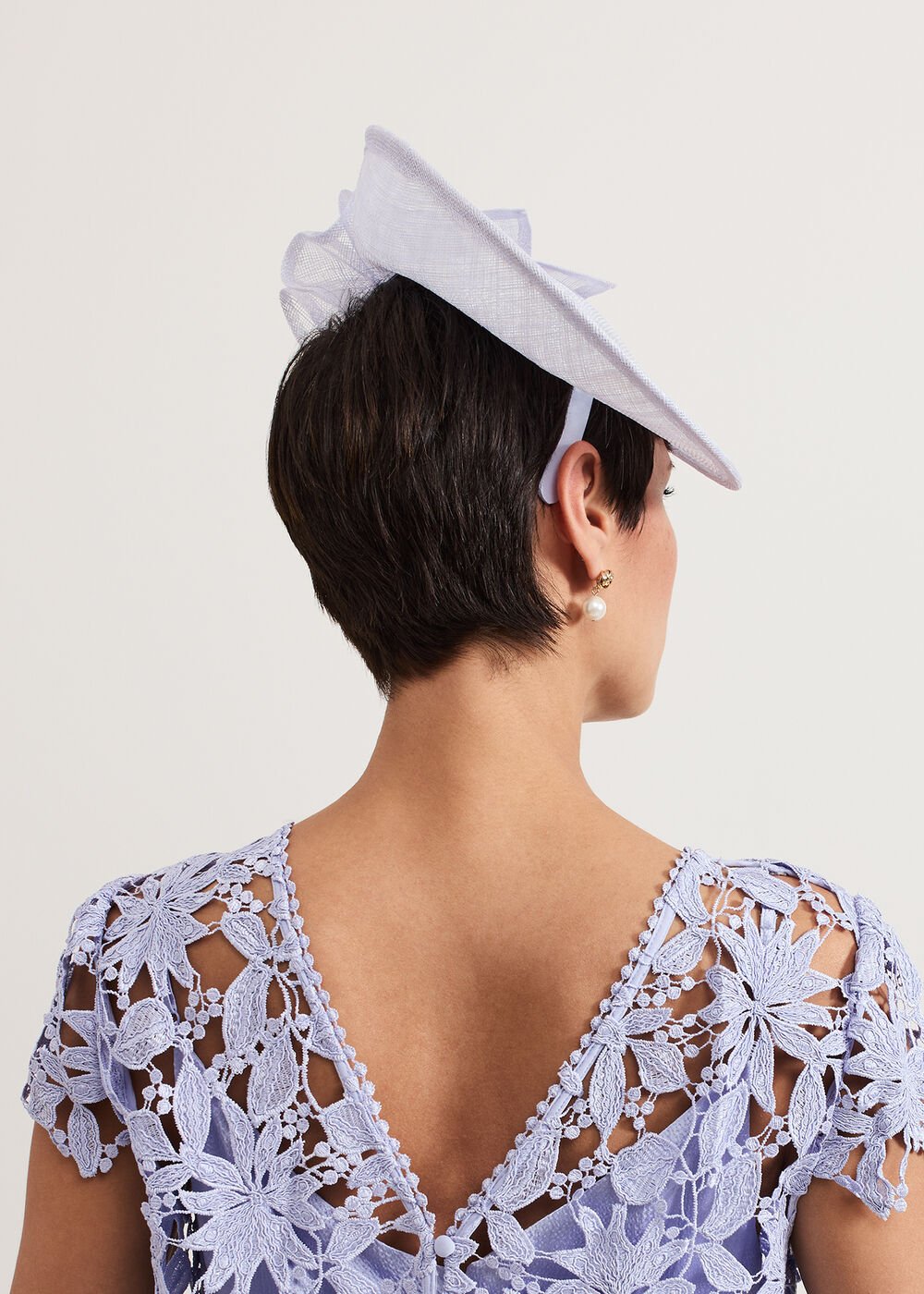 Blue Oval Fascinator - Pale Blue