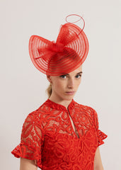 Red Twist Fascinator - Red